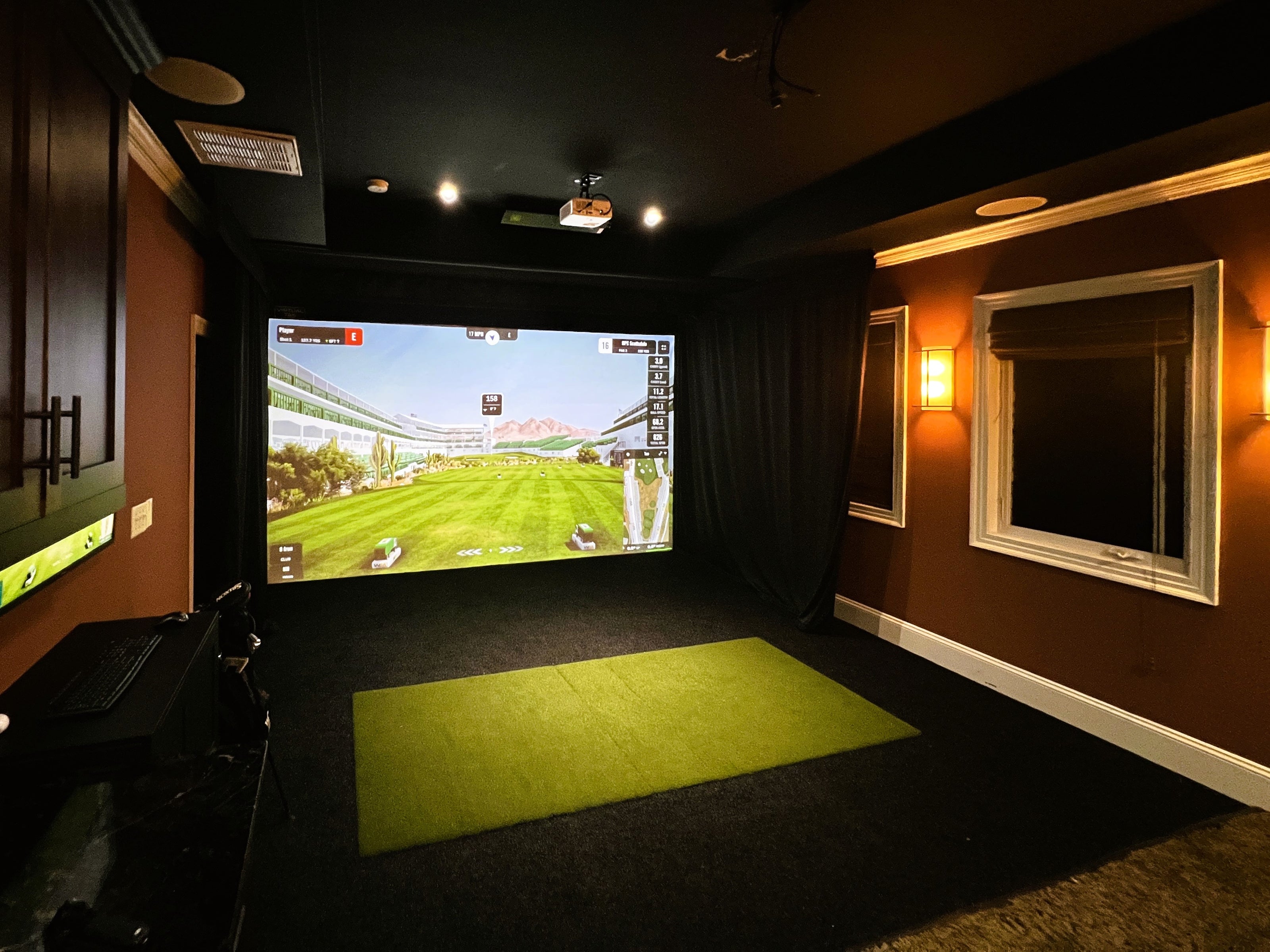 Custom golf simulator room in Charlotte, NC