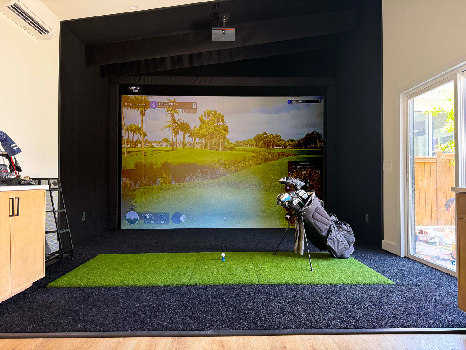 Trackman golf simulator custom installation