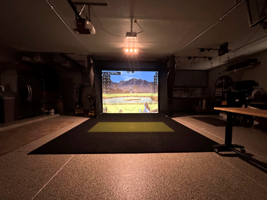 A garage golf simulator installation in Mesa, AZ