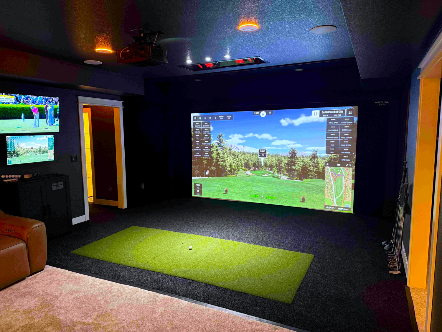 Basement golf simulator in Arvada, CO