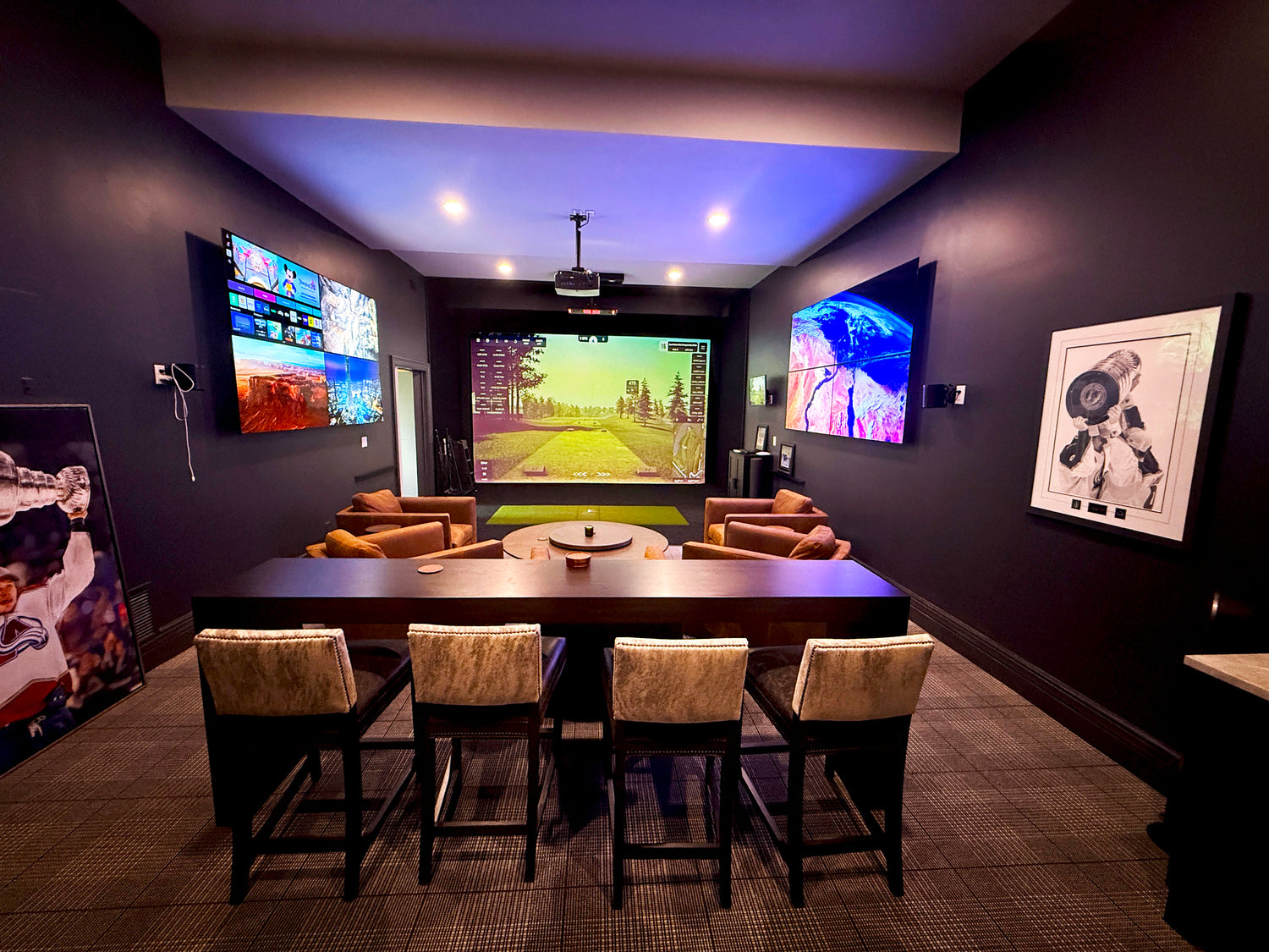 custom golf simulator installed in Cherry Hills Village, CO