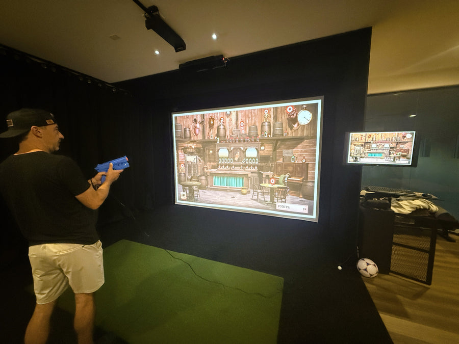 Indoor golf simulator with multi sport.