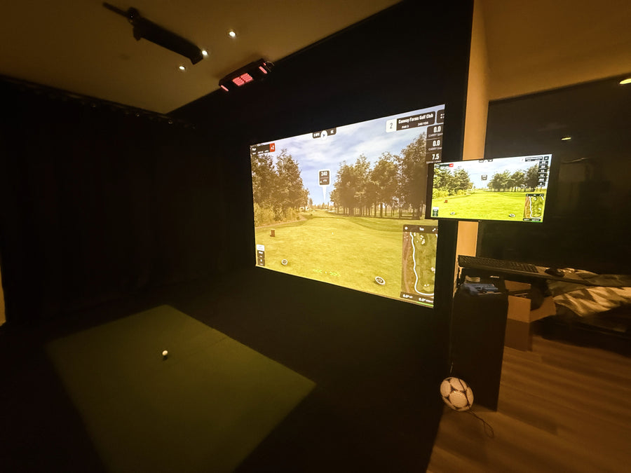 Indoor golf simulator with multi sport.