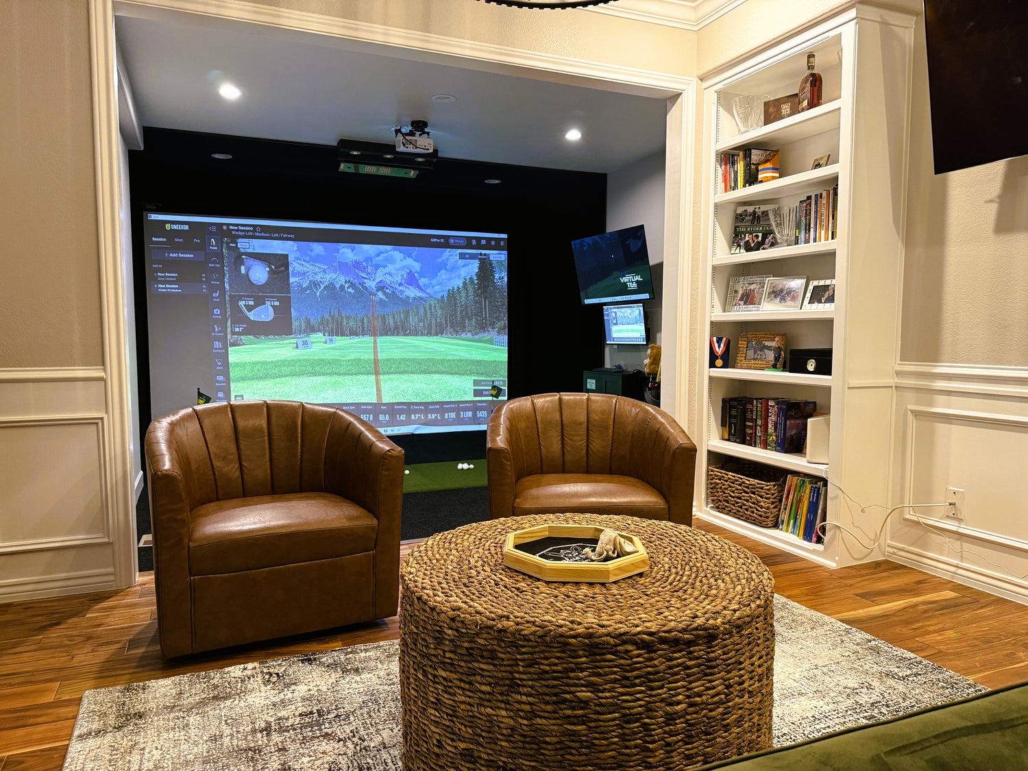 Home golf simulator installed by Virtual Tee Systems