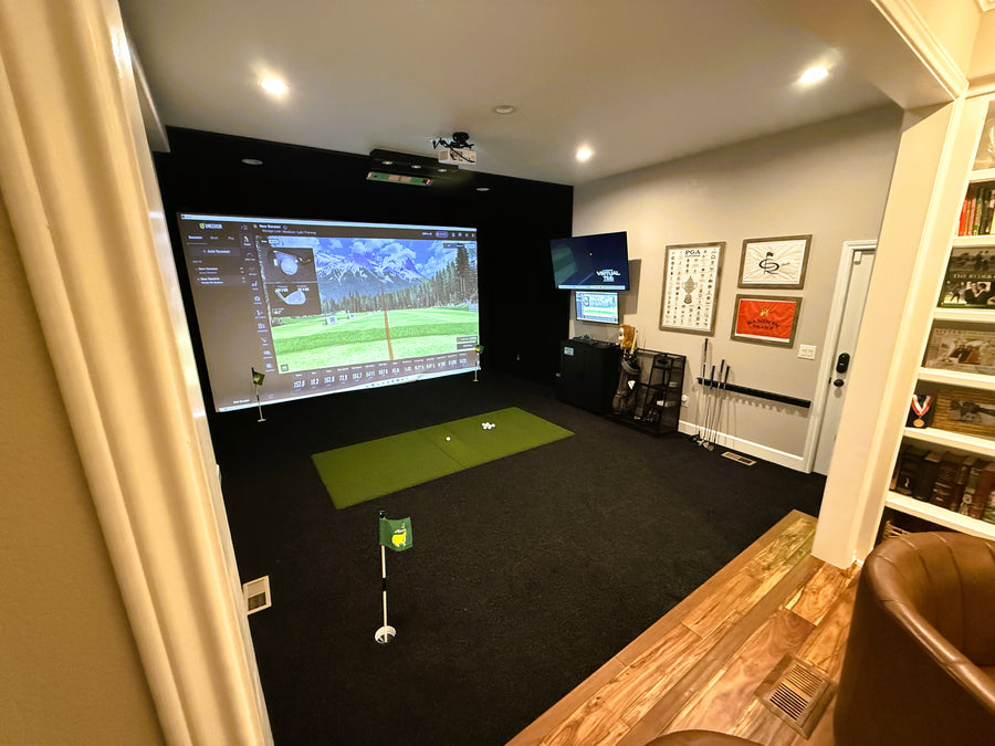 Uneekor launch monitor installed in a golf simulator