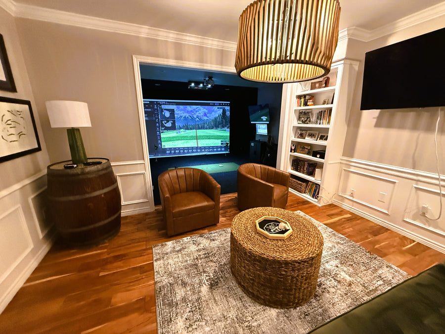 golf simulator installation customized in home