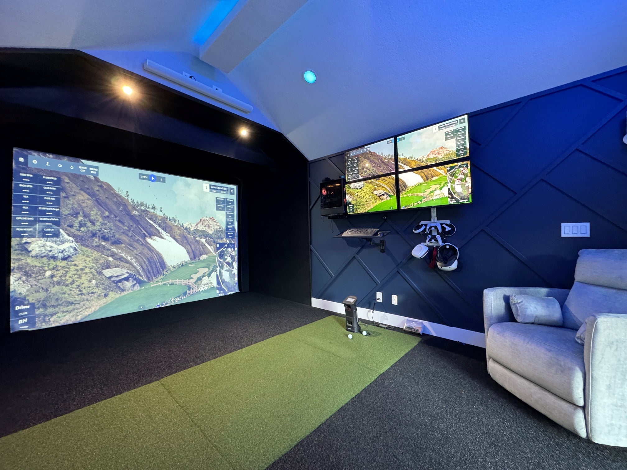 Golf simulator in a shed
