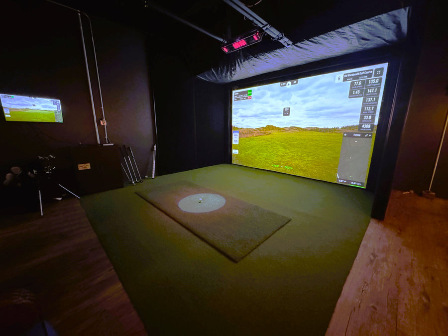 Uneekor EYE XO used in a commercial golf simulator