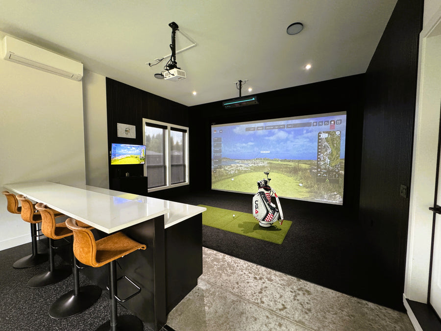 home golf simulator with a custom setup