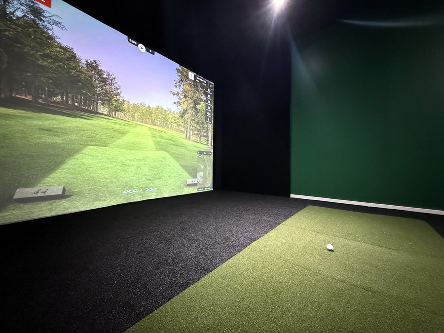 indoor golf simulator installation with the Uneekor EYE XO2