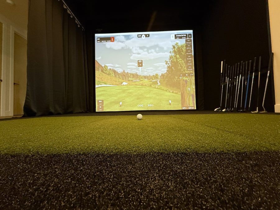 custom home golf simulator in Boulder, CO