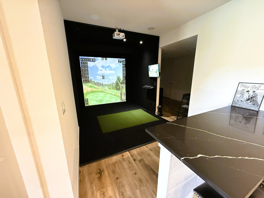golf simulator featuring the Uneekor Mini Lite