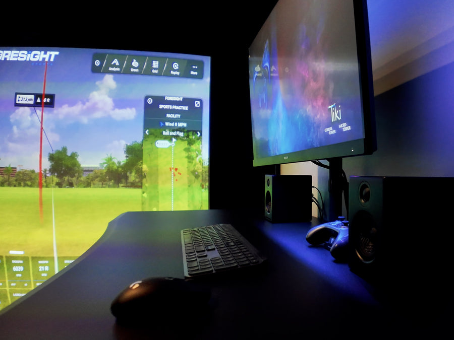 Golf simulator installed with the Optoma ZK608st projector.